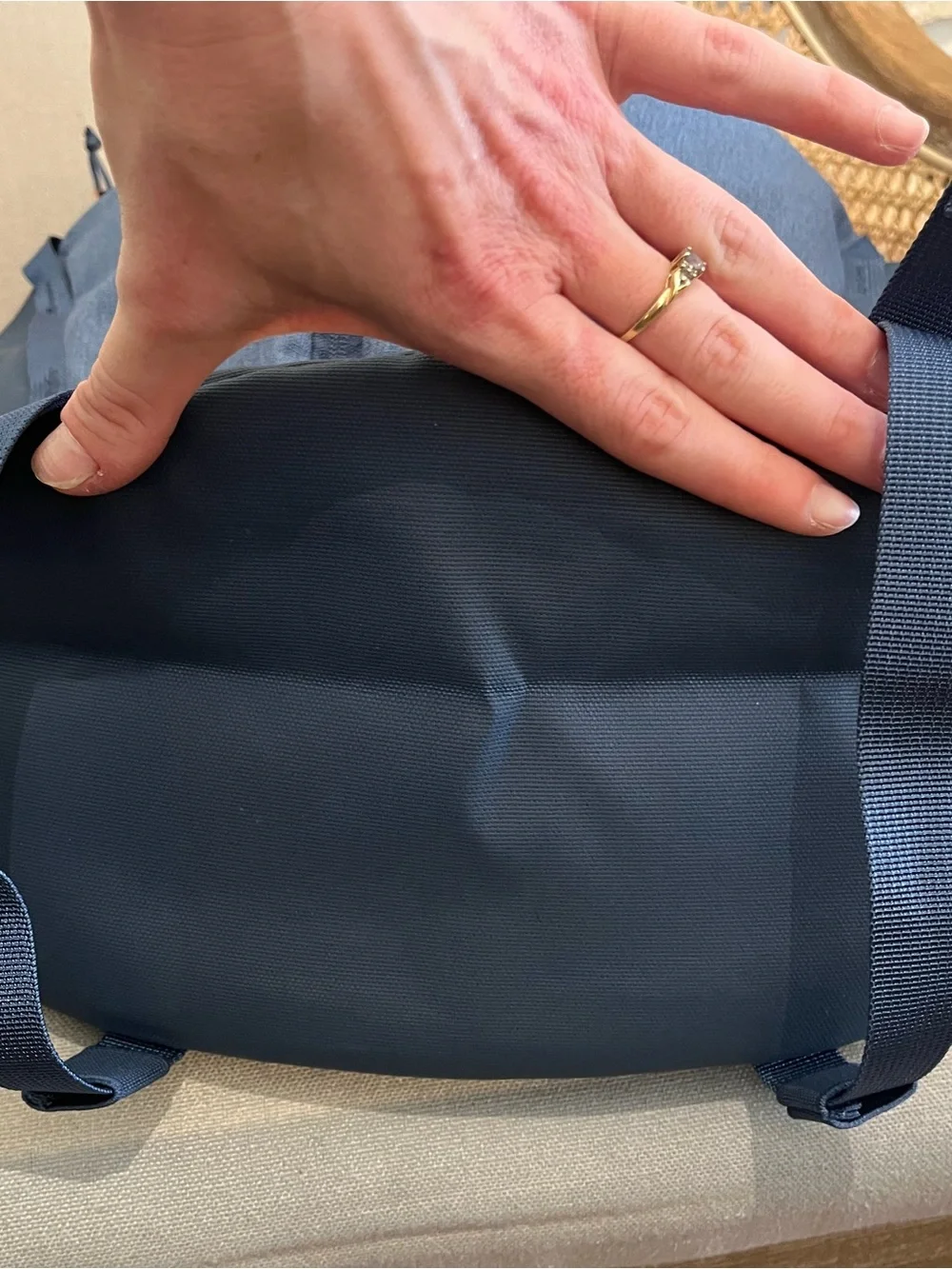 The North Face Blue Backpack with Navy Accents
